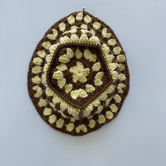 Crochet Bucket hat Yellow and brown - Picture 4 of 7